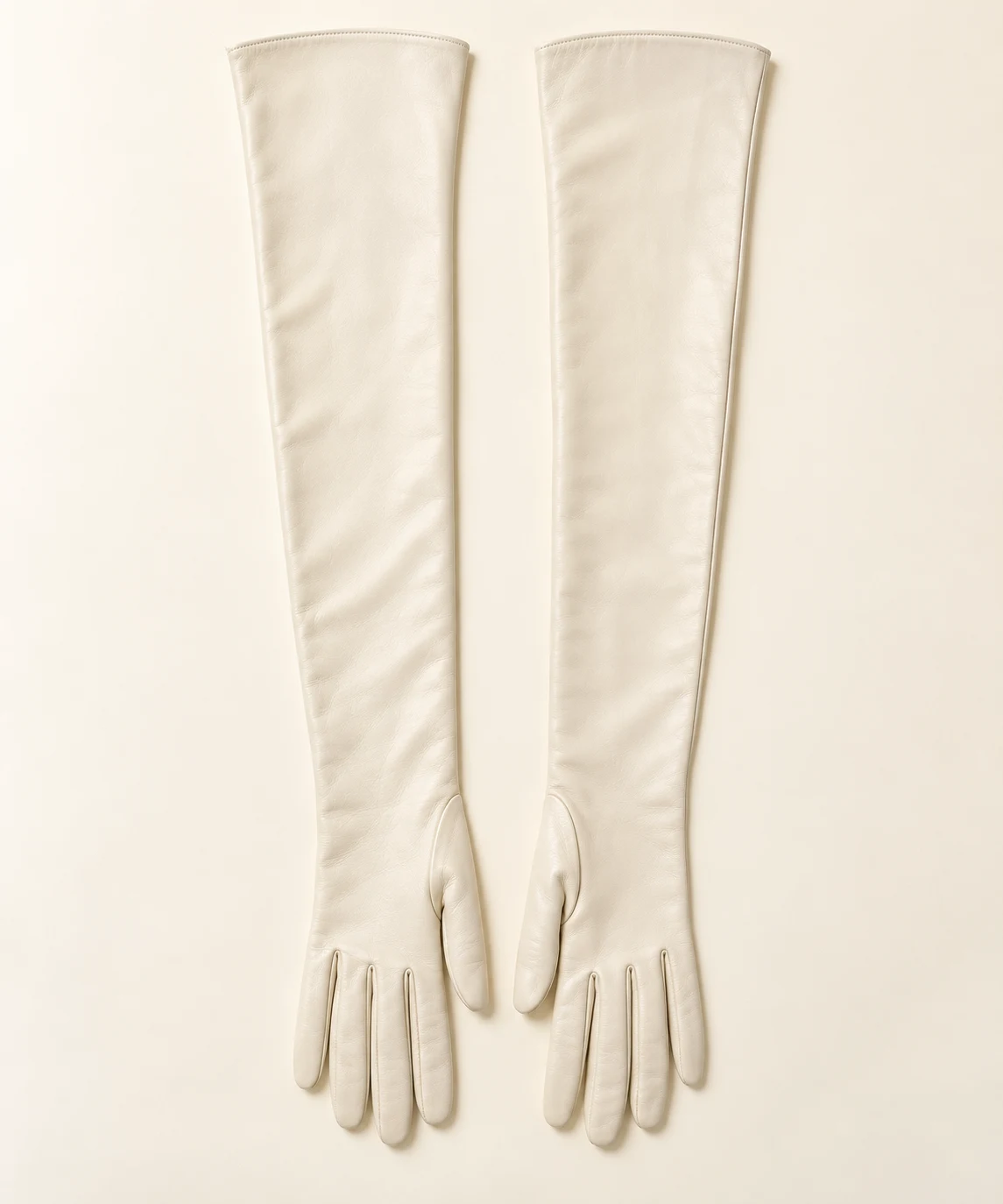Ivory Delphine Ivory leather gloves