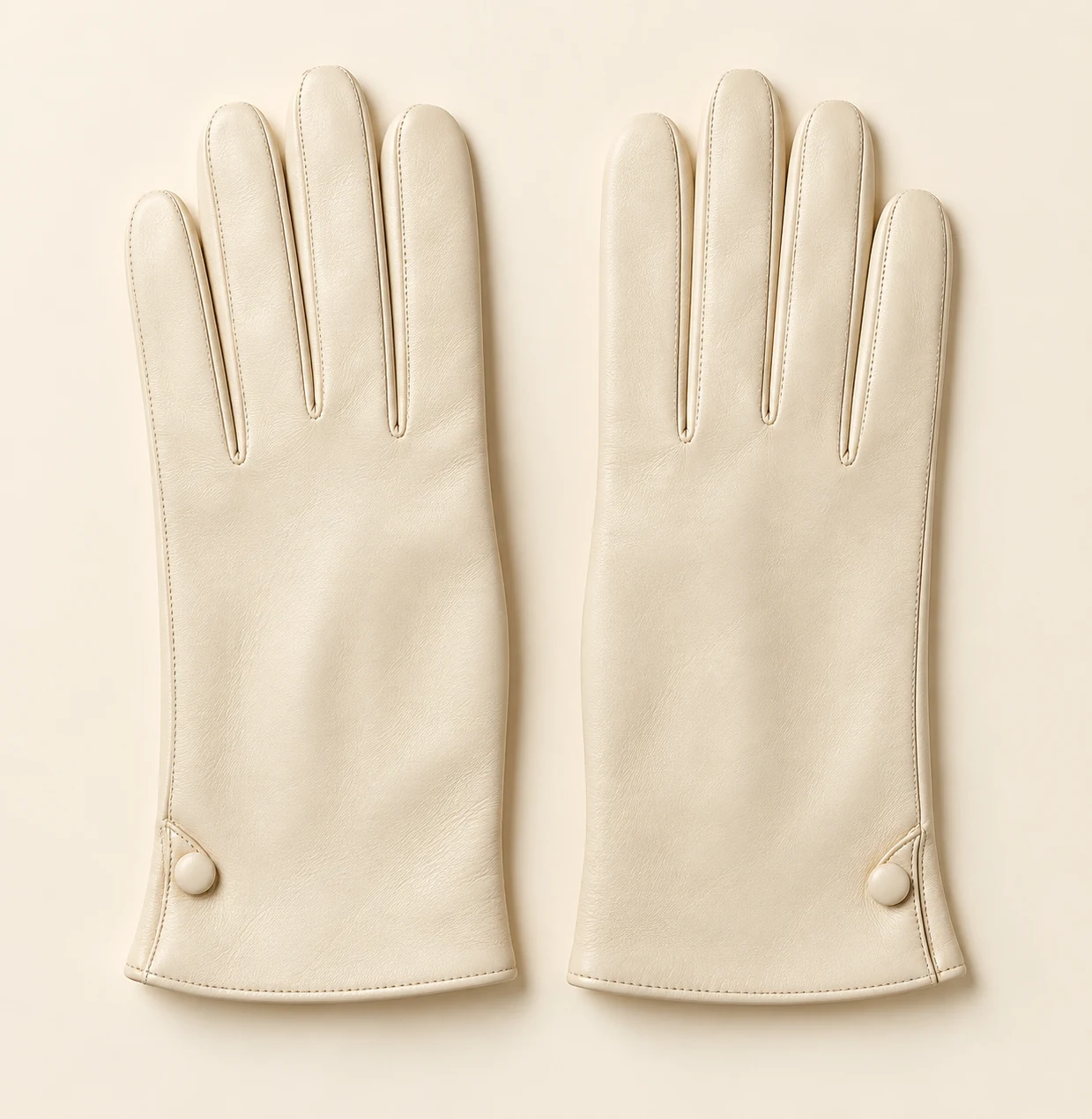 Ivory Vivienne Ivory leather gloves